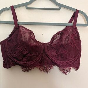 NWT Victorias Secret Dream Angels Wicked Lace Push-up Bra - Burgundy RARE